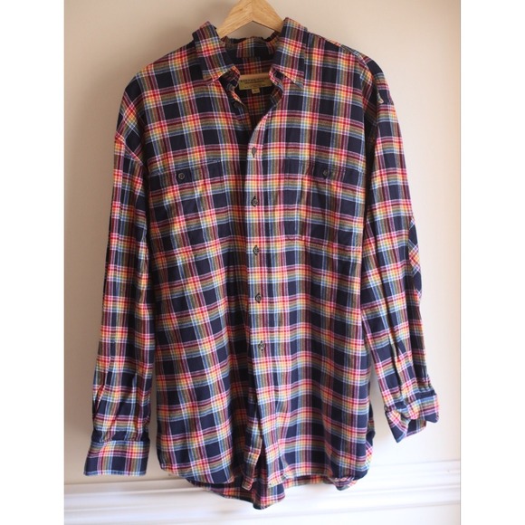 Kenyon Ridge Other - Kenyon Ridge Plaid Flannel Shirt Men L 100  Cotton Button Down Vintage Style